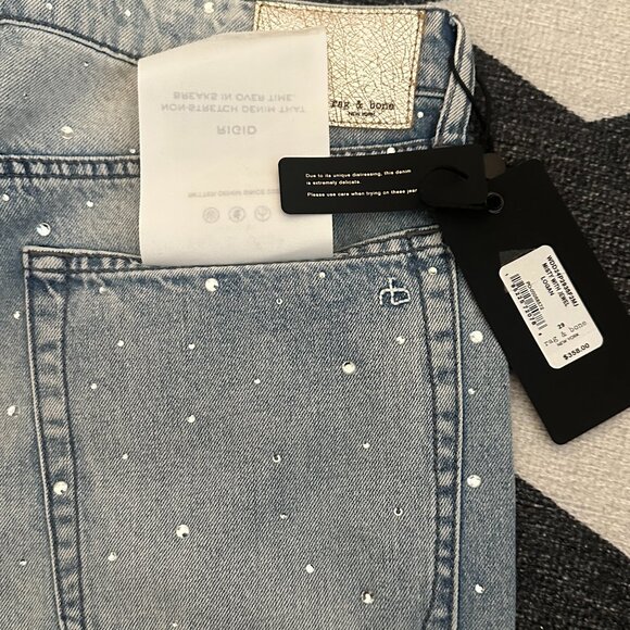 NWT Logan Bejeweled Wide-Leg Jean in Misty - Size 29 - Picture 3 of 10